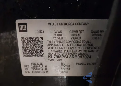 2024 Chevrolet Trailblazer Fwd Lt from USA, damaged, VIN KL79MPSL8RB087074